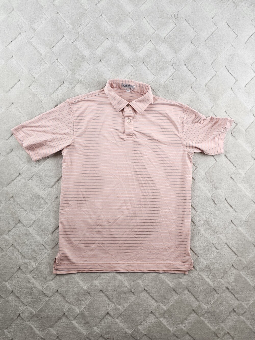 Peter Millar Pink Striped Polo Shirt Youth Large Boys